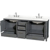 Custom image for Dark Gray with Brushed Chrome Trim / White Quartz, Rectangular Sink / No Mirror