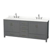 Custom image for Dark Gray with Brushed Chrome Trim / White Quartz, Rectangular Sink / No Mirror