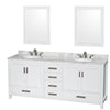 Custom image for White with Brushed Chrome Trim / White Carrara Marble, Oval Sink / 24