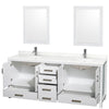 Custom image for White with Brushed Chrome Trim / Giotto Quartz, Rectangular Sink / 24