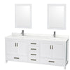 Custom image for White with Brushed Chrome Trim / Giotto Quartz, Rectangular Sink / 24