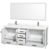 Custom image for White with Brushed Chrome Trim / Giotto Quartz, Rectangular Sink / 70
