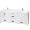 Custom image for White with Brushed Chrome Trim / Giotto Quartz, Rectangular Sink / No Mirror