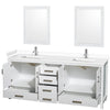 Custom image for White with Brushed Chrome Trim / White Cultured Marble, Rectangular Sink / 24