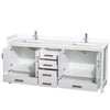 Custom image for White with Brushed Chrome Trim / White Cultured Marble, Rectangular Sink / No Mirror