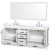 Custom image for White with Brushed Chrome Trim / White Cultured Marble, Rectangular Sink / 70