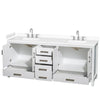 Custom image for White with Brushed Chrome Trim / White Cultured Marble, Rectangular Sink / No Mirror