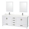 Custom image for White with Brushed Chrome Trim / White Quartz, Rectangular Sink / 24