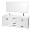 Custom image for White with Brushed Chrome Trim / White Quartz, Rectangular Sink / 70