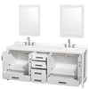 Custom image for White with Brushed Chrome Trim / White Quartz, Rectangular Sink / 24