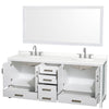 Custom image for White with Brushed Chrome Trim / White Quartz, Rectangular Sink / 70