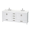 Custom image for White with Brushed Chrome Trim / White Quartz, Rectangular Sink / No Mirror