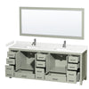 Custom image for Light Green with Brushed Nickel Trim / Carrara Cultured Marble, Rectangular Sink / 70