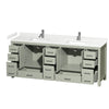 Custom image for Light Green with Brushed Nickel Trim / Carrara Cultured Marble, Rectangular Sink / No Mirror