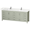 Custom image for Light Green with Brushed Nickel Trim / Carrara Cultured Marble, Rectangular Sink / No Mirror