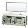 Custom image for Light Green with Brushed Nickel Trim / Carrara Cultured Marble, Rectangular Sink / 70