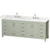 Custom image for Light Green with Brushed Nickel Trim / Carrara Cultured Marble, Rectangular Sink / No Mirror