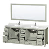 Custom image for Light Green with Brushed Nickel Trim / Giotto Quartz, Rectangular Sink / 70