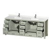 Custom image for Light Green with Brushed Nickel Trim / Giotto Quartz, Rectangular Sink / No Mirror