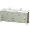 Custom image for Light Green with Brushed Nickel Trim / Giotto Quartz, Rectangular Sink / No Mirror