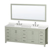 Custom image for Light Green with Brushed Nickel Trim / Giotto Quartz, Rectangular Sink / 70