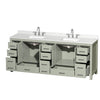 Custom image for Light Green with Brushed Nickel Trim / Giotto Quartz, Rectangular Sink / No Mirror