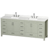 Custom image for Light Green with Brushed Nickel Trim / Giotto Quartz, Rectangular Sink / No Mirror