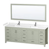 Custom image for Light Green with Brushed Nickel Trim / White Cultured Marble, Rectangular Sink / 70