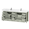 Custom image for Light Green with Brushed Nickel Trim / White Cultured Marble, Rectangular Sink / No Mirror