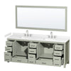 Custom image for Light Green with Brushed Nickel Trim / White Cultured Marble, Rectangular Sink / 70