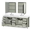 Custom image for Light Green with Brushed Nickel Trim / White Quartz, Rectangular Sink / Medicine Cabinets