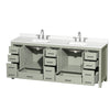 Custom image for Light Green with Brushed Nickel Trim / White Quartz, Rectangular Sink / No Mirror