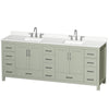 Custom image for Light Green with Brushed Nickel Trim / White Quartz, Rectangular Sink / No Mirror