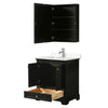 Custom image for Dark Espresso with Polished Chrome Trim / Carrara Cultured Marble, Rectangular Sink / Medicine Cabinet