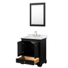 Custom image for Dark Espresso with Polished Chrome Trim / Carrara Cultured Marble, Rectangular Sink / 24