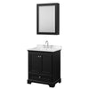 Custom image for Dark Espresso with Polished Chrome Trim / Carrara Cultured Marble, Rectangular Sink / Medicine Cabinet