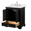 Custom image for Dark Espresso with Polished Chrome Trim / Carrara Cultured Marble, Rectangular Sink / No Mirror