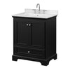 Custom image for Dark Espresso with Polished Chrome Trim / Carrara Cultured Marble, Rectangular Sink / No Mirror