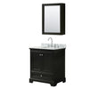 Custom image for Dark Espresso with Polished Chrome Trim / White Carrara Marble, Oval Sink / Medicine Cabinet