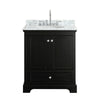 Custom image for Dark Espresso with Polished Chrome Trim / White Carrara Marble, Oval Sink / No Mirror
