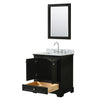 Custom image for Dark Espresso with Polished Chrome Trim / White Carrara Marble, Rectangular Sink / 24