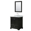 Custom image for Dark Espresso with Polished Chrome Trim / White Carrara Marble, Rectangular Sink / 24