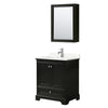 Custom image for Dark Espresso with Polished Chrome Trim / Giotto Quartz, Rectangular Sink / Medicine Cabinet
