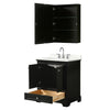 Custom image for Dark Espresso with Polished Chrome Trim / Giotto Quartz, Rectangular Sink / Medicine Cabinet