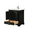 Custom image for Dark Espresso with Polished Chrome Trim / White Cultured Marble, Rectangular Sink / No Mirror