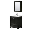 Custom image for Dark Espresso with Polished Chrome Trim / White Quartz, Rectangular Sink / Medicine Cabinet