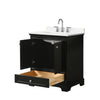 Custom image for Dark Espresso with Polished Chrome Trim / White Quartz, Rectangular Sink / No Mirror