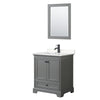 Custom image for Dark Gray with Matte Black Trim / Carrara Cultured Marble, Rectangular Sink / 24
