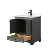 Custom image for Dark Gray with Matte Black Trim / Carrara Cultured Marble, Rectangular Sink / No Mirror