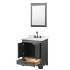 Custom image for Dark Gray with Matte Black Trim / Carrara Cultured Marble, Rectangular Sink / 24
